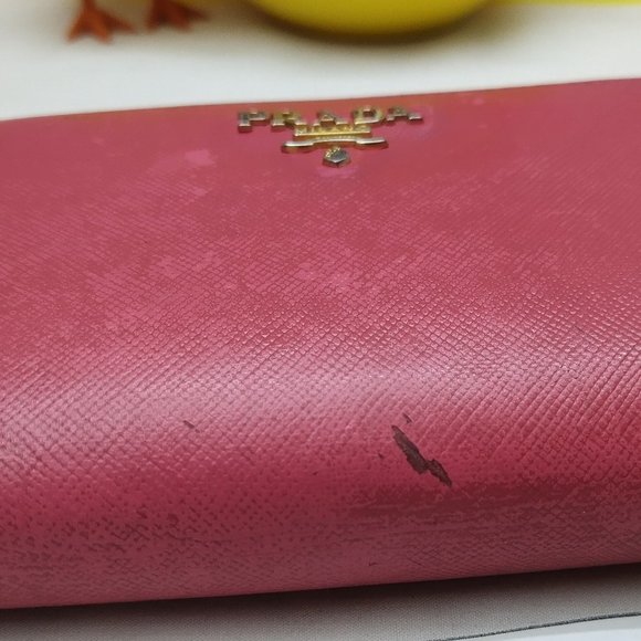 Prada Red Leather Credit Card Bifold Wallet - Picture 5 of 16